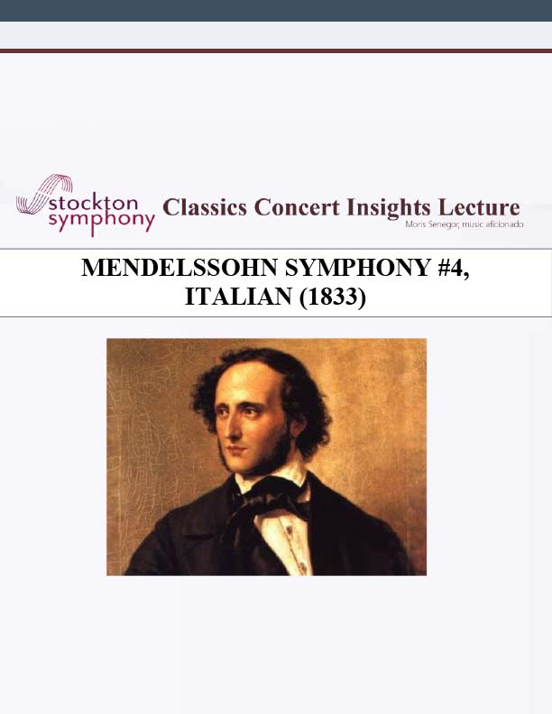 Mendelssohn Symphony No 4 Italian 1833