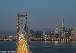 San Francisco skyline with Bay bridge in foreground